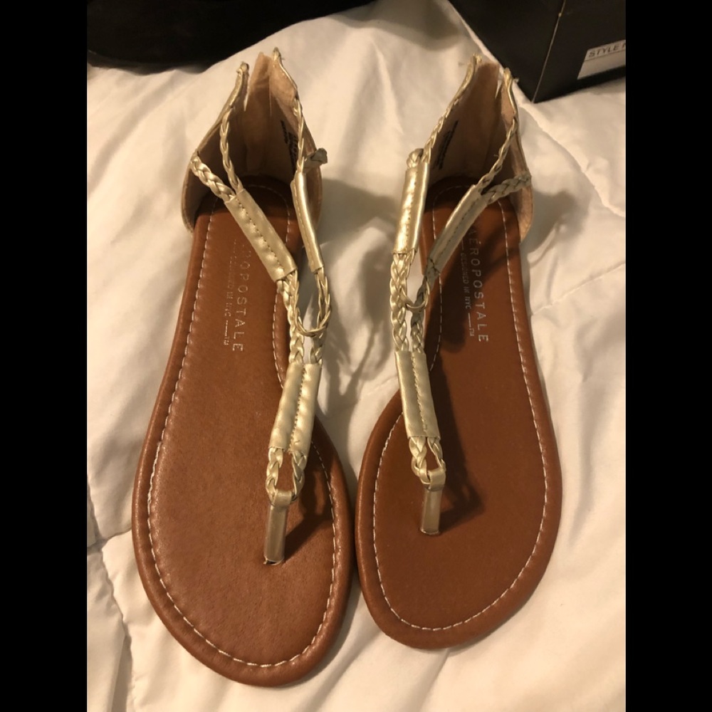 Aeropostale Gold Sandals